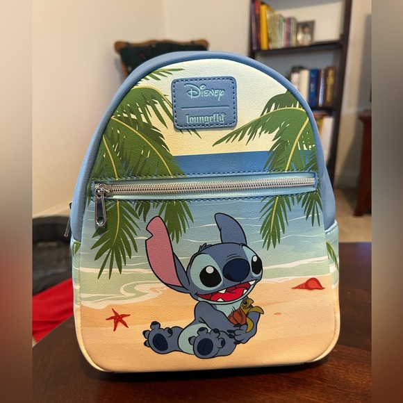 Loungefly Handbags - Loungefly Disney Stitch With Turtle At Beach Mini Backpack New